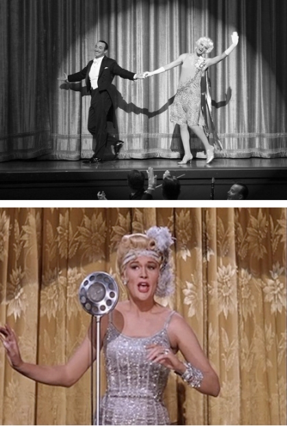 The Artist (top) and Lina Lamont in Singin' in the Rain (1952)